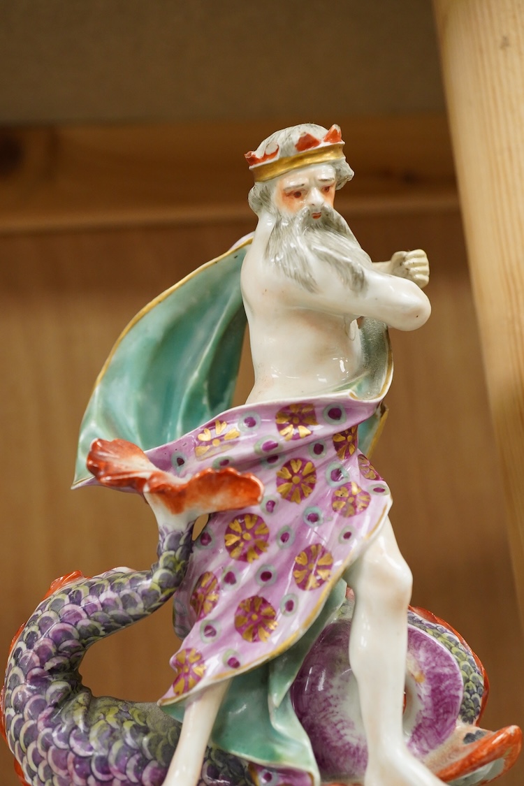A late 18th century Derby figure of Neptune, 23cm